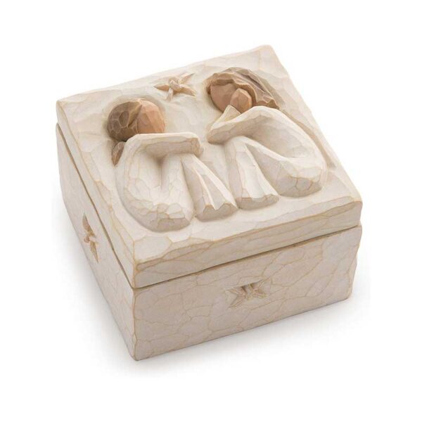 Willow Tree Friendship Keepsake Box, Forever True, Forever Friends, Holds Jewelry and Treasures, Carving of Best Friends or Sisters, Sculpted Hand-Painted Keepsake Box